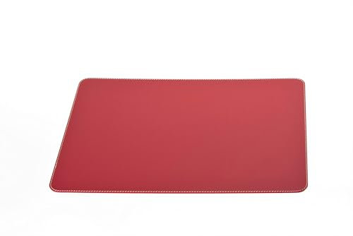 Nikalaz 1 Stück Platzdeckchen aus recyceltem Leder, Platzset, Platzmatte, Tischset (Weihnachten Rot, 40 x 30 cm)