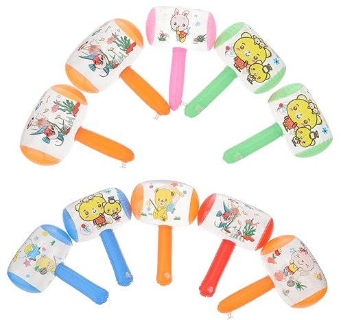UPKOCH 10stücke Aufblasbare Hämmer Mit Glocken Lustige Kinderspielzeuge Für Kleinkinder Bunte Leise Geräusche Für Drinnen Und Draußen Für Partys Und Spielplatzspiele