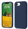 GOODVISH 3 IN 1 for iPhone 16e Case Liquid Silicone 2025 with 2 HD Screen Protector, Full Body Protective Cover Anti Slip Slim Gel Rubber Soft Microfiber Lining iPhone 16e Phone Case, Navy Blue