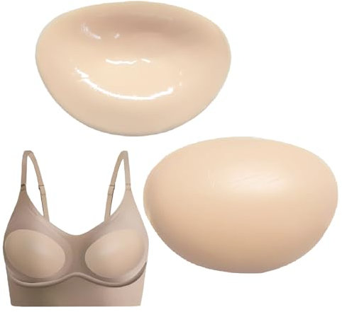 POMAMZ Adhesive Bra Pads Push Up Inserts - Silicone Breast Enhancers for Women, Lightweight & Reusable Nude Colored Sticky Bra Pads (1 Pair)