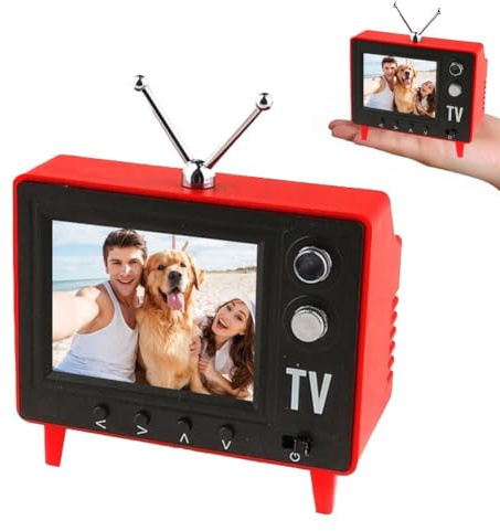 Retro Mini Work TV, Tiny Fake TV with 720P Display, 8GB Memory, Supports Playback USB – Headphones Perfect For D &