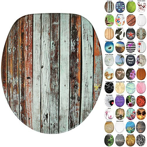 Sanilo Toilet Seat, Great Range of Colorful Toilet Seats, Stable Hinges, Easy to Mount (Antique)
