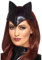 shoperama Catwoman Haarreifen mit Ohren und Stirnteil Katze Kopfschmuck Kostüm-Accessoire Kopfbügel Zubehör Wet-Look