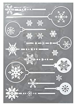 HEITMANN DECO Fensterbilder - Fensterdekoration selbstklebend Weihnachtskugeln - Weihnachtsdeko Advent - Weiß, 28,5x40cm, Weiss
