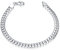 MATERIA Panzerketten Armband Männer - 925 Sterling Silber Herrenschmuck 8mm breit flach rhodiniert SA-125-17 cm