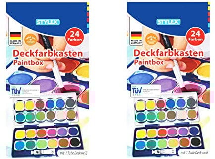 Stylex Schuldeckfarbkasten (2, Farbkasten 24 Farben)