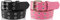 SCAMODA Nietengürtel im 2er Set mit Doppel-Lochnieten, Ösen und Dornschließe für Damen und Herren (Schwarz/Cyclam - 110/BW95 - Br. 3,5cm)
