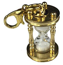 Miniblings Sanduhr Charm FUNKTIONIERT Stundenglas Zeit Uhr Metall Gold - Handmade Modeschmuck I Kettenanhänger vergoldet - Bettelanhänger Bettelarmband - Anhänger für Armband