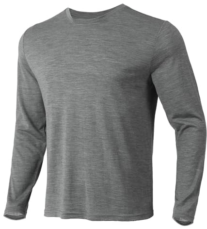 Merino Protect 100% sous Vetement Laine Merinos Homme Douces Chemises à Manches Longues Résistance aux Odeurs Pull pour la Chasse et la Randonnée