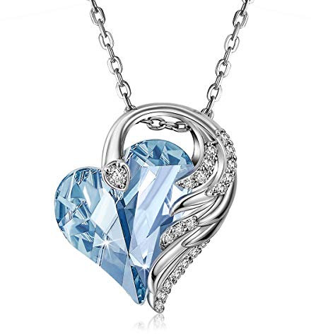 CRYSLOVE Collares Mujer Amor Colgante de Corazón para Mujer Oro Blanco con Cristal de Austriacos Collar Joyas Regalo Cumpleaños Aniversario San Valentín para Esposa Madre Mama Novia Niña