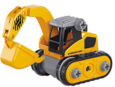 Mondo Motors-Construction Truck Assemble-15cm Abnehmbares Spielset mit Schraubendreher Inklusive Konstruktion Toy Truck-Geschenk für Kinder 3,4,5,6 Jahre-51177, gelb / grau Farbe, 51177