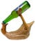 Drinking Duck Bottle Holder Beer Cider Bottle Stand Hand Carved Fair Trade Wooden Bamboo Root Sculpture Mens Funny Birthday Man Cave Beer Holder