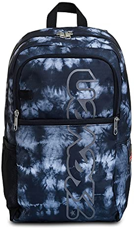 Seven IMOVEPACK Rucksack aus nachhaltigem Stoff, Praktische Schultasche für Teenager, Mädchen und Jungen, für Uni, Sport & Freizeit, blau- schwarz