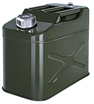 Recipientes para gasolina Lata de metal para tanque de gasolina de 5L, 10L, 15L, 20L, Tanque de respaldo de emergencia de energía de combustible de gasolina con pico flexible Tanque de acero de meta