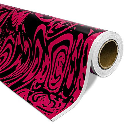 Auto-Dress Erlkönig Auto-Folie mit Luftkanal-Technik für 3D Car-Wrapping - Tarnfolie für Prototypen (100x150cm, Farbe: Schwarz-Pink, Finish: Matt)