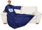 Flauschige Kuscheldecke mit Ärmeln und Bauchtasche zum Personalisieren - Marineblau