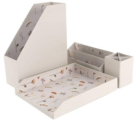 Rocking Gifts Set organisateur de documents en carton bureau bureau fleurs beige pot à crayons
