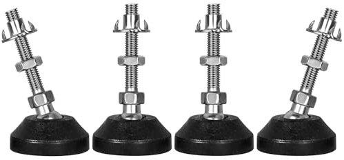 SHUIOG Lot de 4 pieds réglables M10 x 45 mm - Vis de réglage - Pied de meuble - Peut porter - Inclinaison maximale de 20 ° (4PCS M10 x 45mm x Ø 40mm)
