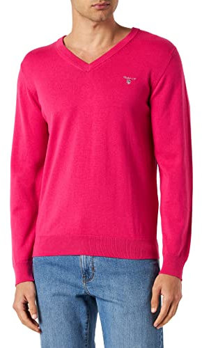 GANT CLASSIC COTTON V-NECK, Maglione Uomo, Rosa ( CYKLAMEN MELANGE ), L
