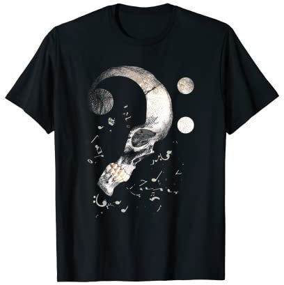 Vintage Bassschlüssel Schädel Bass Gitarre für Bassist Noten T-Shirt