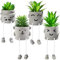 Set of 4 Artificial Potted Plant, Cute Fake Succulent Plant with Hanging Leg Fake Plant Faux Succulent Emotional Cement Potted for Home Desk Shelf Kitchen and Office Decor(4 PCS)