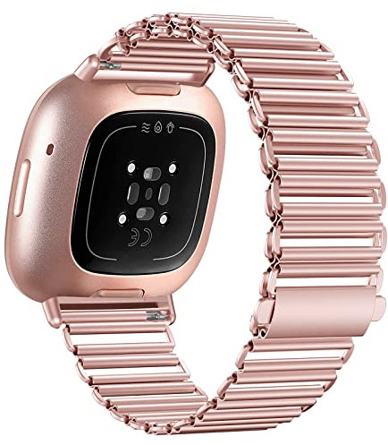 YASPARK Fitbit Armband - Edelstahl Metall Ersatzarmband fรivialt fĂźr Fitbit Versa 4, Versa 3, Sense 1/2