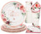 PARTY GO Lot de 100 assiettes en carton jetables pour fête prénuptiale (25 invités, or rose)