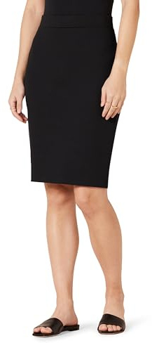 Amazon Essentials Jupe Crayon ajustée Ponte Above The Knee, Facile à Enfiler Femme, Noir, XS
