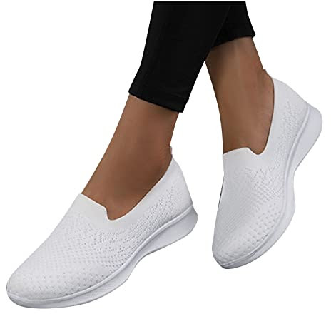 Fulidngzg Ortopädicheschuhe Damen Große Größe Elegant Sportschuhe Slip On Sneakers Mesh Turnschuhe Ohne Schnürung Outdoor Halbschuhe Casual Plateau Orthopädische Schuhe Leichtgewichts Fußballschuhe