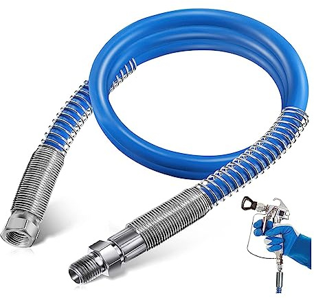 4Ft Airless Paint Spray Extension Hose,3/16Inch Pressure Paint Spray Whip Hose,3000PSI Extended Wall Painting Tube 1PCS