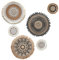LELE LIFE Jute Boho Wanddekor 6er Set, Flache Runde Makramee Boho Wandbehang, Mandala Wandkunst für Böhmische Bauernhaus Rustikale Schlafzimmer Wohnzimmer Wanddekoration