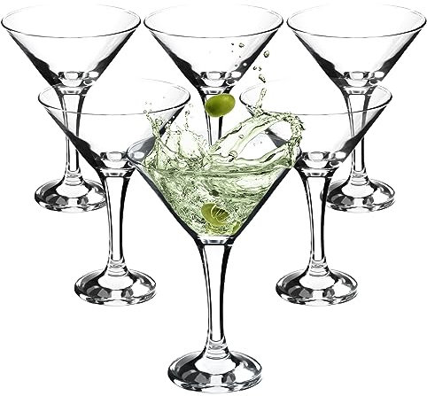 KADAX Verres à martini - Verres à cocktail de 175 ml - En verre de qualité supérieure - Passe au lave-vaisselle - Pour fête, cadeau, bar (6 x 175 ml)