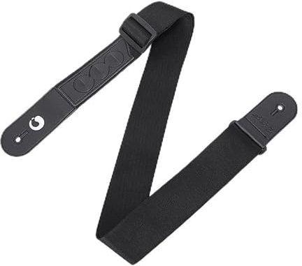 Redpepper Gitarrengurt - Verstellbarer 93.0 cm-160.0 cm Polyester-Gurt mit silbernem Logo - helle Einzelfarben für Akustik-, E-Gitarre & Bassgitarren Spieler, Schwarz , 150 cm