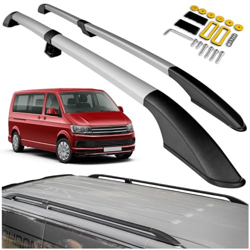 CHROMEMASTER | Compatible con VW T6 Multivan Short 2015-2019 | Barras Portaequipajes, Rieles de Techo; Se Utilizan para el Montaje de Portaequipajes de Techo, Cajas de Techo o Portabicicletas