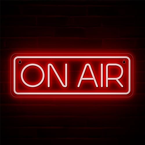 FINOTI Panneau néon LED Live on Air pour décoration murale - Panneau LED pour podcast, studio, enregistrement, panneau USB avec interrupteur, B