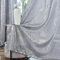 TERLYTEX Silberne Vorhänge, 244 cm lang, metallische Silberfolie, Punkte, glitzernde Vorhänge, 2 Paneele für Wohnzimmer, mit Ösen, halbdurchsichtig, schimmernde Vorhänge, 132 x 244 cm, Silbergrau