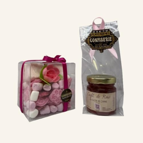 Piccola confezione regalo gourmet alla rosa, regalo originale – Confetteria & marmellata – 200 g