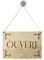 Panneau OUVERT - FERMÉ en bois brut format A4 avec fixation ventouse