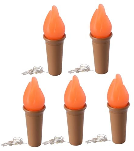 Zerodeko 5 Stück 20 Lichterketten aus Kork led flaschenlampe led flaschenleuchte hochzeit LED flamme flasche LED- leichte Dekore batteriebetriebene Korklichter wasserdicht schmücken