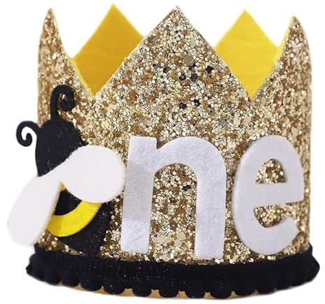 Bee 1st Birthday Crown - Bee Day Birthday Crown, Sweet Bee Birthday Crown, Daisy Birthday Crown, First Birthday Crown, 1st Birthday Party Decorations Gold