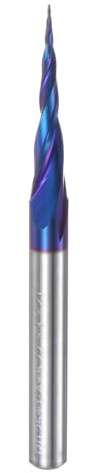 QUARKZMAN Fresas de Punta Esférica Cónica para Router CNC, Radio de 0.25mm, Vástago de 1/4 de Carburo Sólido Recubierto, Espiral Ascendente de 2 Flautas de 0.5mm de Diámetro