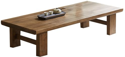 Massivholz Wohnzimmertisch klein niedrig Kinderschreibtisch Breite Tischplatte Glatte Oberfläche Geeignet für eine breite Palette von Anwendungen(Walnut Colored,60 * 35 * 30cm)