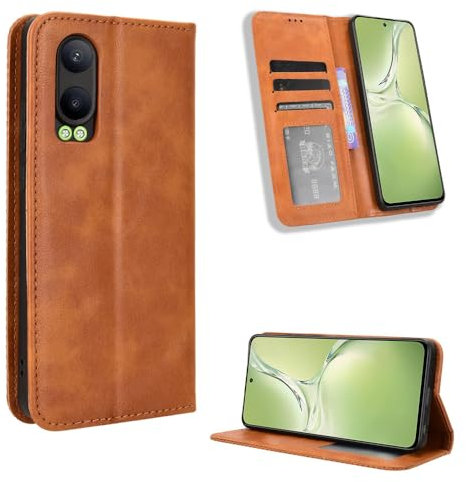 COMAKU Coque Oneplus Nord CE4 Lite 5G, Etui Portefeuille, Housse Folio en Cuir de Protection pour Oneplus Nord CE4 Lite 5G - Marron