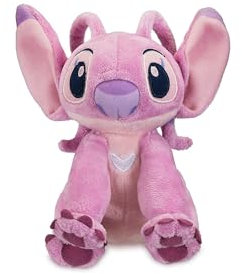 Disney Store Official, Lilo y Stitch, Ángel, minipeluche de Bolitas, 17 cm/7 '', Peluche pequeño de Alien Rosa Blando, Apto para Todas Las Edades