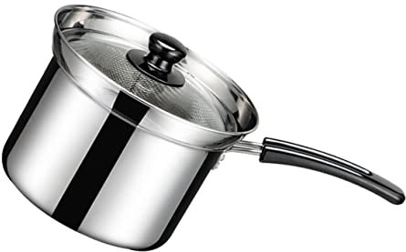 OQHAIR 1 Juego de freidora de Acero Inoxidable, Plancha de Acero Inoxidable, Olla Japonesa para freír, sartén de Acero Inoxidable con Tapa, Olla con Cesta, Cacerola de Cocina, Cacerola an