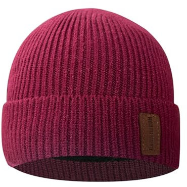 North Bund Winter Beanie Mütze Herren Damen Strickmütze Unisex Dickes Warmfutter Wintermütze Dehnbarer weicher Innerline Hut Das Beste GeschenkWein