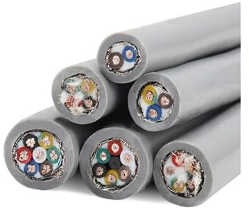 Apparecchiature di comunicazione Cavo in rame TRVVP resistente al calore 22/20/18 AWG 2/3/4/5/6/7/8 core Cavo morbido con doppia schermatura Cavo di traino isolato in PVC grigio Fili e cavi(8 Cores 10