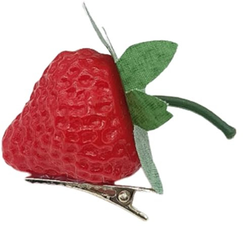 PLCPDM Realistische Erdbeer-Haarspange, Obst, kleine Erdbeere, Kopfbedeckung, schöne Haarnadel, Obst-Haarspange, Erdbeer-Modell