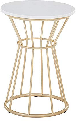 MEILISHAOMEI Nordic Side Table Marble Mini Small Round Table Plant Stand Living Room Gold Iron Art Corner Table Coffee Table Snack Table
