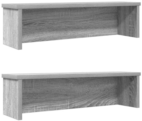vidaXL Kitchen Racks Stackable 2 pcs Grey Sonoma 60x15x16 cm, kitchen storage shelf, cabinet organizer, kitchen counter shelf